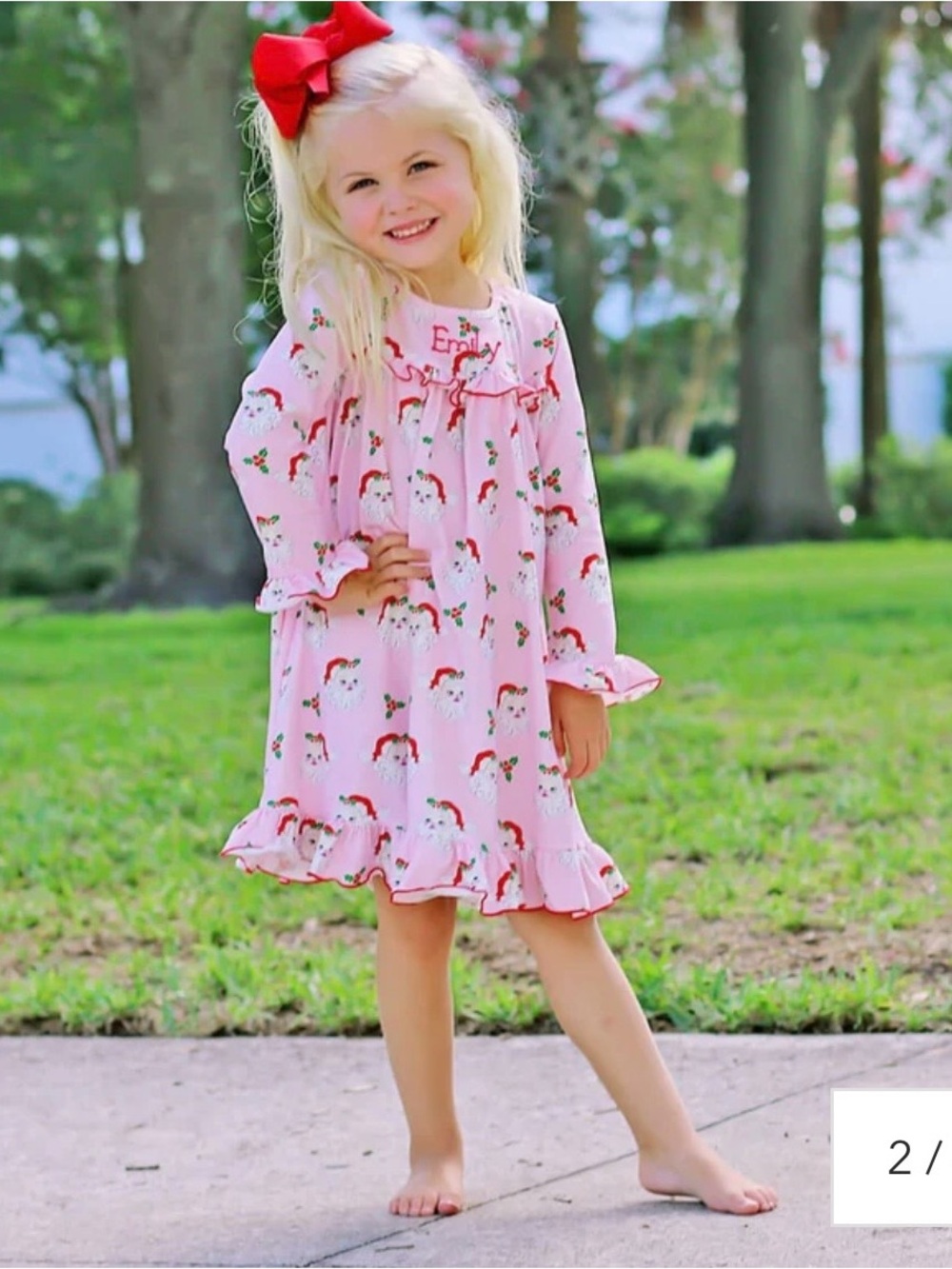 Classic Whimsy Girl Santa Play Dress, 2T